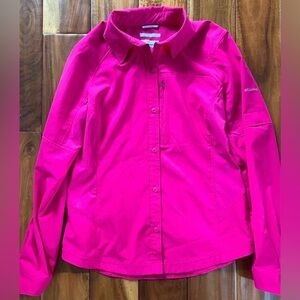 Columbia Women's Pink Omni Shade PFG Long Sleeve Shirt Size M Medium